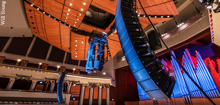 The hybrid reinforcement system comprises various components from Meyer Sound