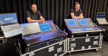 Simon Kemme and Jasper Ellenbroek of Gigant, with new digital mixing consoles