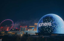 Sphere against the Las Vegas skyline