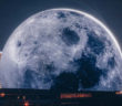 Sphere illuminated to look like the moon