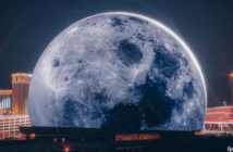 Sphere illuminated to look like the moon