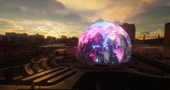 Refik Anadol transforms Las Vegas Sphere into immersive canvas Sphere venue exterior with colourful display