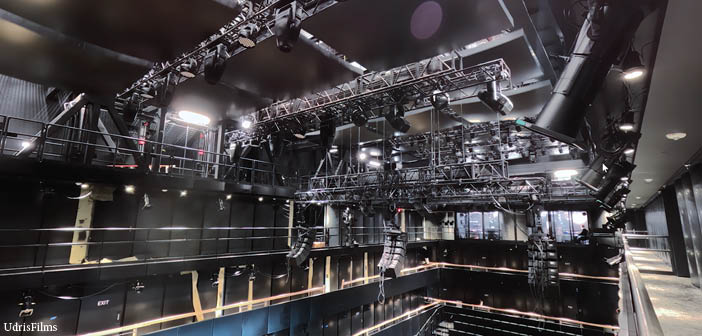 Over-stage area with technical theatrical equipment